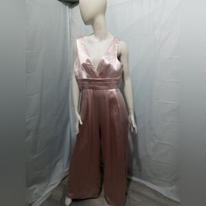 Fashion Nova Pink Sleeveless Wide Leg Jumpsuit for Prom